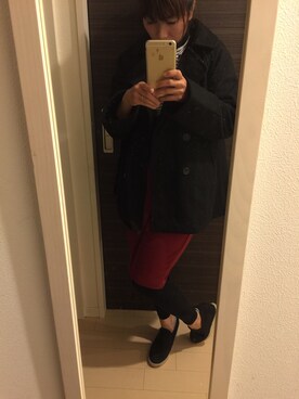 「コクーンスカート」｜「アイテム（ワンピース/ドレス）」を使った、まぁこさん（レディース・154cm）の秋コーディネート