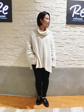 「relume」｜relume 博多店 スタッフAさん（レディース・162cm）の冬コーディネート