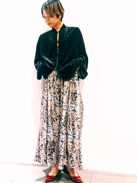 「BEAUTY&YOUTH UNITED ARROWS（ビューティーアンドユースユナイテッドアローズ）の＜moutaki＞ペイズリーパンツ（その他パンツ、ピンク系）」を使った、Miyu Iwasakiさん（レディース・160cm）の秋コーディネート