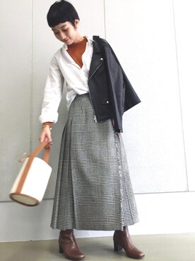 「BEAUTY&YOUTH UNITED ARROWS」｜「アイテム（ブーティ）」を使った、Miyu Iwasakiさん（レディース・160cm）の秋コーディネート