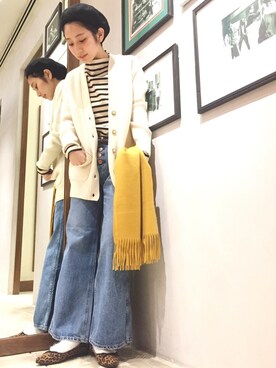 「orcival」｜「アイテム（ハンチング/ベレー帽）」を使った、Miyu Iwasakiさん（レディース・160cm）の秋コーディネート