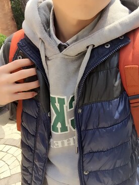 「H&M（エイチ・アンド・エム）のアイテム（ダウンベスト）」を使った、Mさんさん（メンズ・175cm）の春コーディネート
