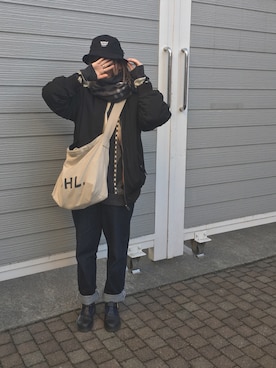 「アイテム（MA-1）」を使った、のこさん（レディース・158cm・20代）の秋コーディネート