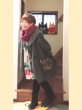 「アイテム（カーディガン/ボレロ）」を使った、すうちゃん🐧ScoLarさん（レディース・142cm）の秋コーディネート