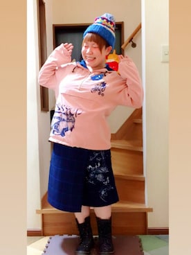 「アイテム（パーカー）」を使った、すうちゃん🐧ScoLarさん（レディース・142cm）の秋コーディネート