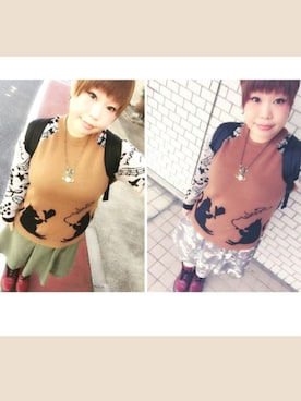 「リバーシブル」｜「アイテム（その他トップス）」を使った、すうちゃん🐧ScoLarさん（レディース・142cm）の冬コーディネート