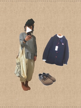 「TODAY'S SPECIAL（トゥデイズスペシャル）のMARCHE BAG/マルシェバッグ（エコバッグ/サブバッグ）」を使った、je  .さん（レディース・150cm）の冬コーディネート