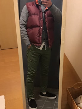 「BASECONTROL（ベースコントロール）のアイテム（シューズ）」を使った、クリフジさん（メンズ・163cm）の秋コーディネート