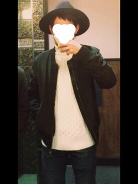 「GLOBAL WORK（グローバルワーク）のフェルトロングブリムハット/705078（ハット）」を使った、のでぃーさん（メンズ・174cm）の秋コーディネート