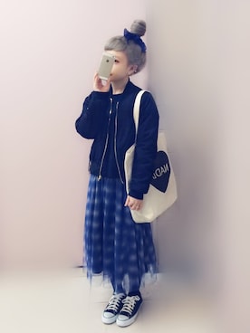 「CONVERSE（コンバース）のconverse（コンバース） ALL STAR OX（オールスターOX）（スニーカー）」を使った、もにこ。さん（レディース・150cm）の春コーディネート