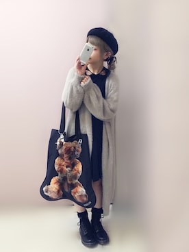 「くまコーデ」｜もにこ。さん（レディース・150cm）の秋コーディネート