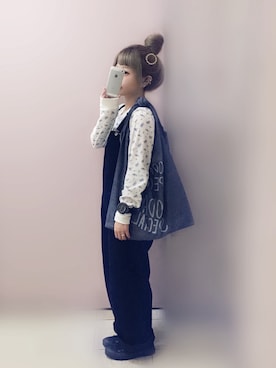 「カオリノモリ」｜「アイテム（サロペット/オーバーオール）」を使った、もにこ。さん（レディース・150cm）の秋コーディネート
