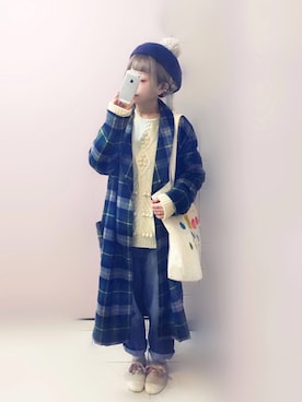 「used mix」｜「アイテム（ハンチング/ベレー帽）」を使った、もにこ。さん（レディース・150cm）の秋コーディネート