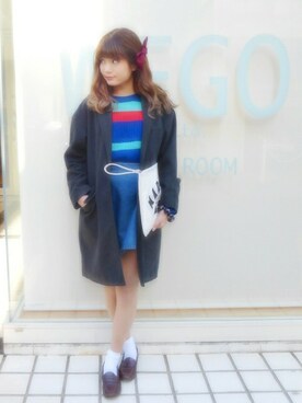「WEGO（ウィゴー）のアイテム（ステンカラーコート）」を使った、WEGOさん（レディース・160cm）の冬コーディネート
