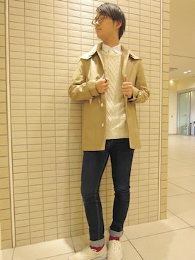 「WEGO（ウィゴー）のアイテム（ステンカラーコート）」を使った、WEGOさん（メンズ・175cm）の冬コーディネート