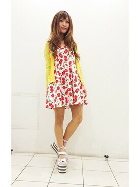 Wego ウィゴー の Wego チェリー柄ノースリーブワンピース ワンピース Wear