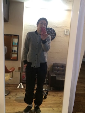 「SUPERTHANKS」｜「アイテム（ブルゾン）」を使った、SHUさん（メンズ・174cm）の秋コーディネート