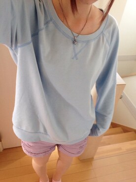 「OLD NAVY（オールドネイビー）のスウェット（スウェット、ブルー系）」を使った、こじりさん（レディース・165cm）の春コーディネート