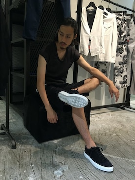 「SHELLAC（シェラック）のアイテム」を使った、nakaiさん（メンズ・180cm）の夏コーディネート