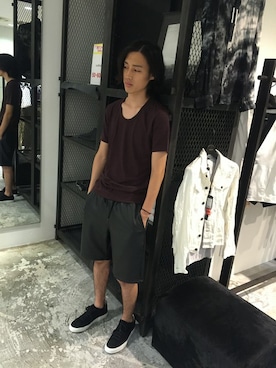 「SHELLAC（シェラック）のアイテム」を使った、nakaiさん（メンズ・180cm）の夏コーディネート
