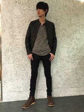 「SHELLAC（シェラック）のアイテム（ジャケット/アウター）」を使った、nakaiさん（メンズ・180cm）の冬コーディネート