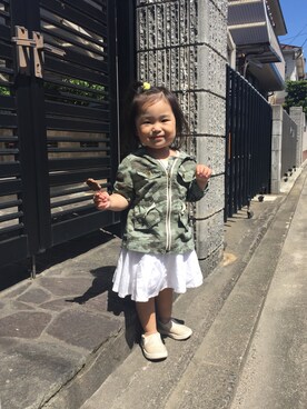 「OLD NAVY（オールドネイビー）のアイテム（ミリタリージャケット）」を使った、mirukuさん（レディース・157cm）の春コーディネート