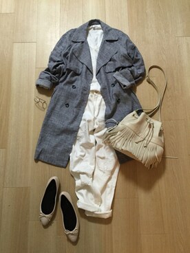 「FOREVER 21」｜「アイテム（トレンチコート）」を使った、mirukuさん（レディース・157cm）の春コーディネート