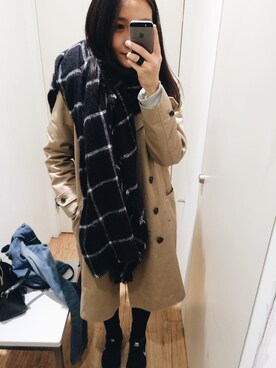 「MUJI」｜「アイテム（トレンチコート）」を使った、Mさん（レディース・165cm）の冬コーディネート