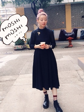 「streetsnap」｜「アイテム（ワンピース/ドレス）」を使った、elppaKさん（レディース・161cm）の秋コーディネート