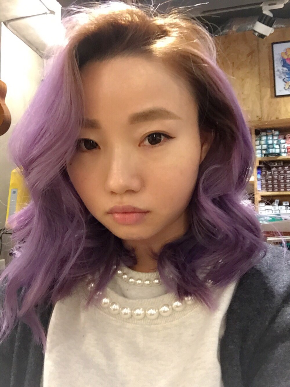 「curly、hair、doll up oops」｜「DOLLUPOOPSのアイテム（カーディガン/ボレロ、ベージュ系）」を使った、elppaKさん（レディース・161cm）の春コーディネートの1枚目の写真