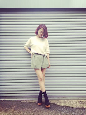 「SILAS（サイラス）のアイテム（Tシャツ/カットソー）」を使った、anzaiさん（レディース・156cm）の春コーディネート