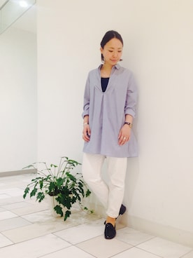 「Rinajour（リナジュール）のアイテム（パンツ）」を使った、kuboさん（レディース・162cm）の春コーディネート