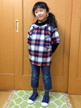 「通学コーデ、冬」｜のん★あっきーさん（キッズ・125cm）の冬コーディネート