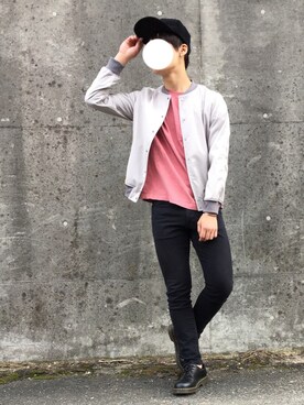 「HARE（ハレ）のアイテム（スタジャン）」を使った、藤谷さん（メンズ・171cm）の秋コーディネート