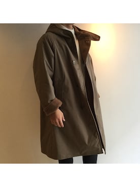 「COMOLI（コモリ）のアイテム（ダウンジャケット/コート）」を使った、ensemble staffさん（メンズ・171cm）の秋コーディネート
