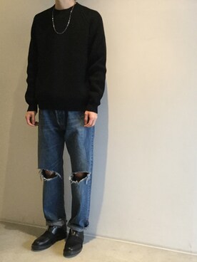 「TAKAHIROMIYASHITATheSoloIst.（タカヒロミヤシタザソロイスト）のアイテム（ニット/セーター）」を使った、ensemble staffさん（メンズ・170cm）の秋コーディネート