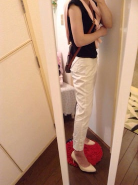 「Rue de B（リューデベー）のアイテム（パンツ）」を使った、みさりんこさん（レディース・154cm）の夏コーディネート