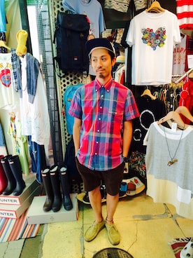 「Lightning Bolt（ライトニングボルト）のアイテム（帽子）」を使った、SAKAZAKIさん（メンズ・167cm）の夏コーディネート