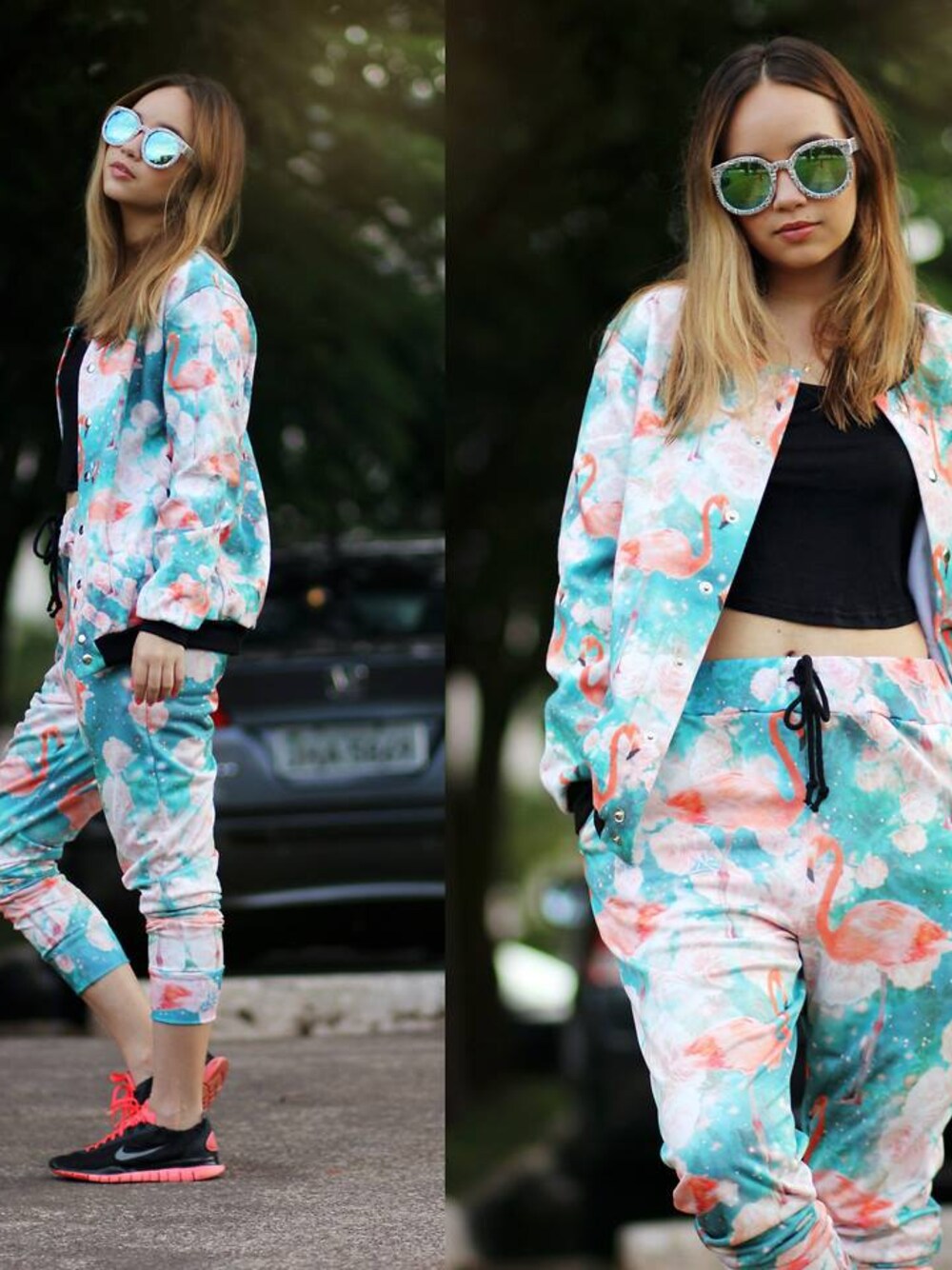 「flamingo」｜「Mr.Gugu&MissGoのBaseball Jacket Flamingo（その他、その他）」を使った、Mr.Gugu&MissGoさん（レディース・170cm）の春コーディネートの1枚目の写真