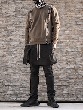 「RickOwens×adidas」｜「アイテム（その他）」を使った、HOLLYWOODHEARTBREAKERさん（メンズ・180cm）の冬コーディネート