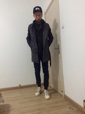 「5cm（ファイブシーエム）のアイテム（ジャケット/アウター）」を使った、贺磊_HLeeさん（メンズ・180cm）の冬コーディネート