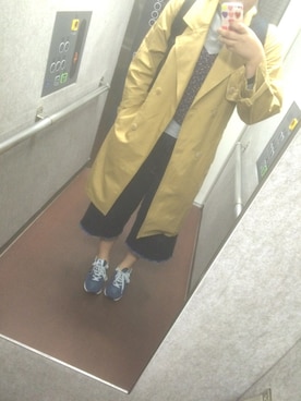 「w closet（ダブルクローゼット）のトレンチコート（トレンチコート、ベージュ系）」を使った、りんさん（レディース・168cm）の春コーディネート