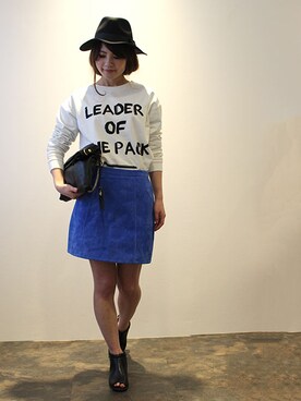 「ブルー×ホワイト」｜レーヴルさん（レディース・160cm）の冬コーディネート