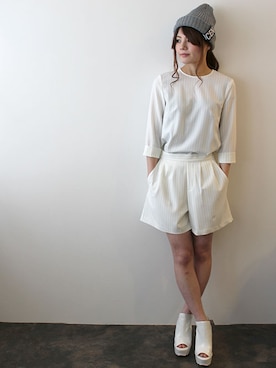 「Diagram（ダイアグラム）のアイテム」を使った、レーヴルさん（レディース・160cm）の冬コーディネート