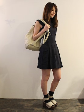 「ミニワンピ」｜レーヴルさん（レディース・160cm）の春コーディネート