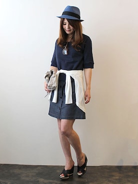 「IJIIT&Co.（イジットアンドコー）のアイテム」を使った、レーヴルさん（レディース・160cm）の夏コーディネート