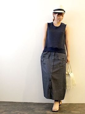 「IJIIT&Co.（イジットアンドコー）のアイテム」を使った、レーヴルさん（レディース・163cm）の夏コーディネート