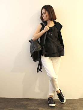 「GRACE CONTINENTAL（グレースコンチネンタル）のアイテム」を使った、レーヴルさん（レディース・158cm）の夏コーディネート