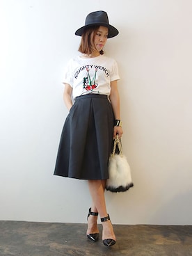 「NINE（ナイン）のアイテム」を使った、レーヴルさん（レディース・158cm）の夏コーディネート