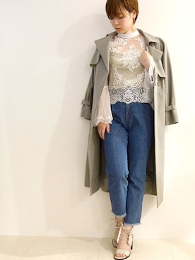 「甘辛mix」｜「アイテム（トレンチコート）」を使った、レーヴルさん（レディース・163cm）の冬コーディネート